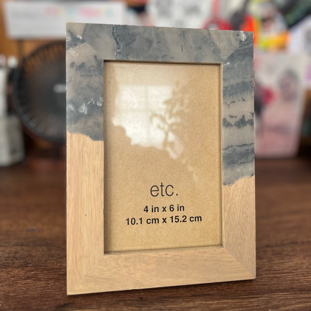 4x6 marble wood photo frame